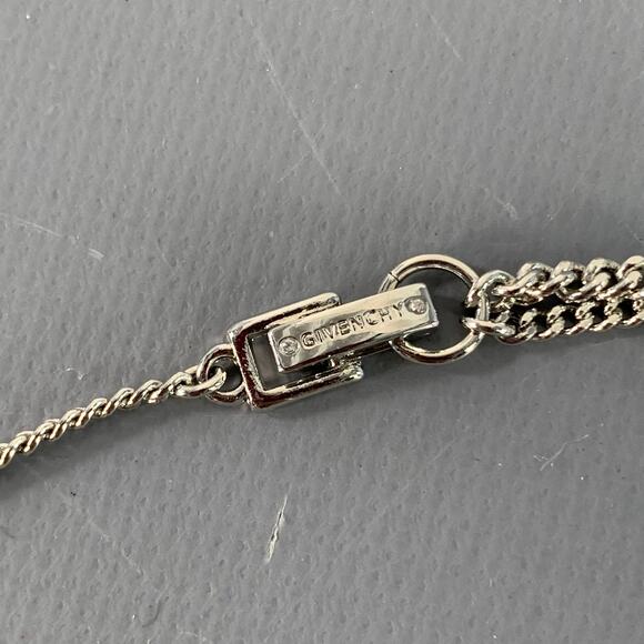 GIVENCHY Silver Rhinestones Metal Necklace - Picture 3 of 4